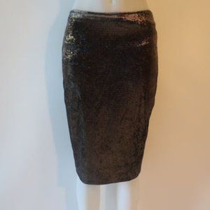 Womens St. Vincent Black, Gold Shimmery Skirt Sz 8*